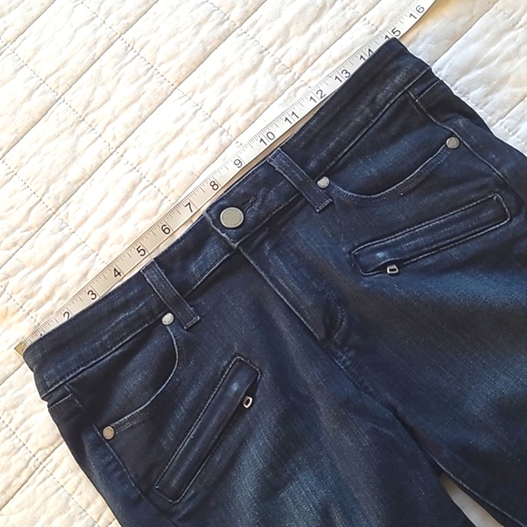 Paige Midlake No Whiskers stretchy cigarette jean zipper pocket DNM521 Sz 28 - Picture 6 of 13
